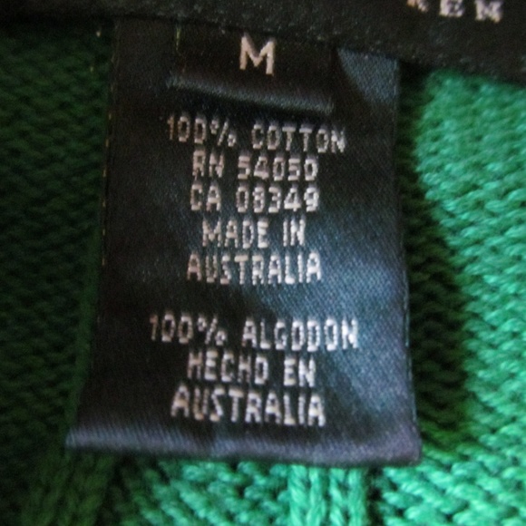 Polo Ralph Lauren Zip Up Sweater Cable Knit Green - Picture 6 of 8